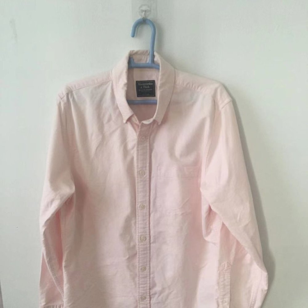 abercrombie and fitch cotton pink shirt